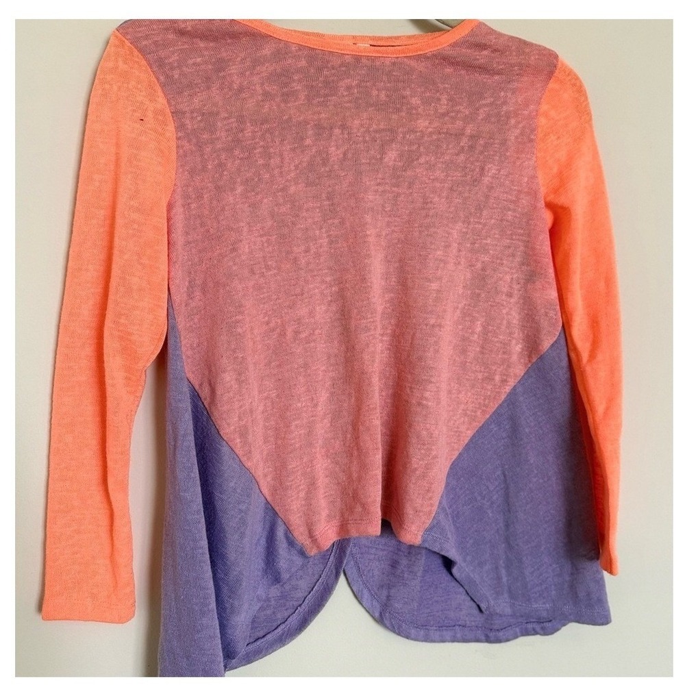 RUUM Girls Size 10 Layered Long Sleeve Top Coral Purple